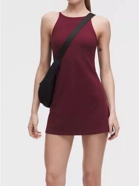 lululemon Align™ High-Neck Dress A/B Cup. Sleek Liner. Color. Burgundy Bay